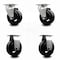 Service Caster 4 Inch Rubber on Cast Iron Caster Set with Roller Bearings 2 Swivel 2 Rigid SCC-20S420-RSR-2-R-2 - alternate 1